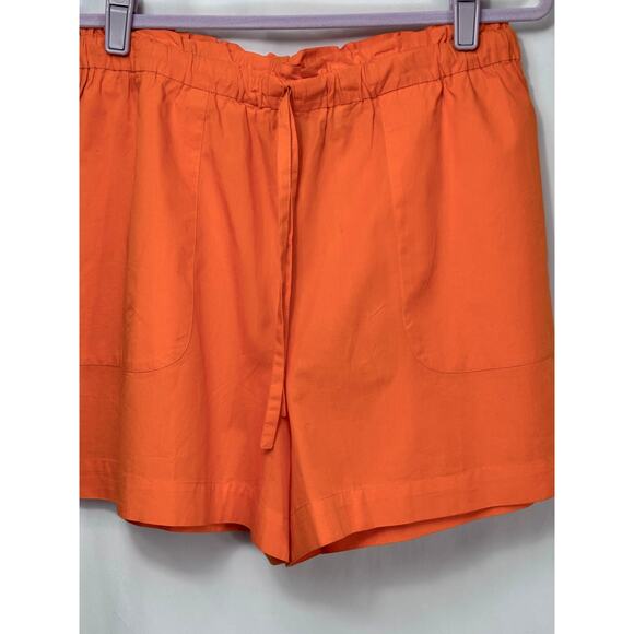 Piombo Drawstring Cotton Shorts with Pockets Orange size L - Picture 6 of 13
